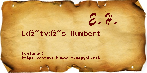 Eötvös Humbert névjegykártya